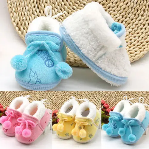

Newborn Toddler Infant Baby Girls Winter Warm Plush Casual Snow Boots Soft Sole Shoes Suitable For 0-18 Months