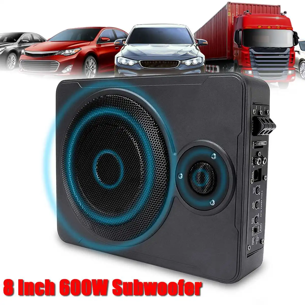 Лучший 8 дюймов 600 Вт автомобильный сабвуфер тонкий бас бокс Sub Amp Автомобильный усилитель автомобильные сабвуферы Ampfilier сабвуфер в автомобильный д...