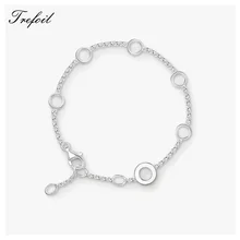 Браслет с цепочкой и звеньями, Модный Ювелирный модный подарок из стерлингового серебра 925 пробы для женщин и девочек