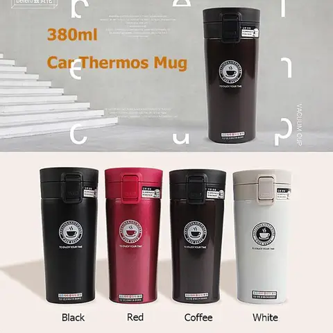 Copo de Aço Xícara de Café Frascos de Vácuo Caneca do Curso de Chá 380 ml Criativo Camadas Duplas Garrafa Térmica Inoxidável Thermo Garrafa Térmica Drinkware