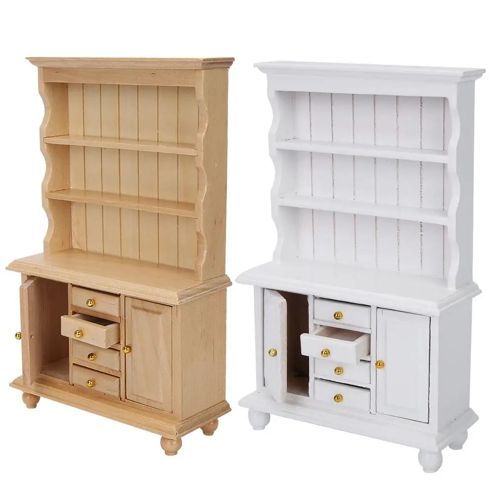 

Wood Dollhouse Furniture Set 1:12 Doll House Mini Three Layers Cabinet Decoration Simulation Furniture For Baby Kids Pretend Toy