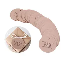100 шт Круглые крафт-бумажные бирки DIY Декор для свадебной вечеринки Спасибо Этикетки Подарок багаж цена бирка книжная Закладка этикета