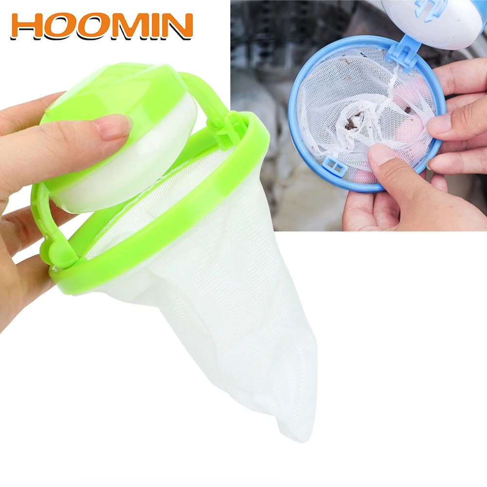 

HOOMIN Floating Lint Catcher Cleaning Clothes Ball Washing Machine Hair Remover Laundry Filter Bag Random Color Mesh Pouch