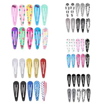 

10Pcs/Set Girls Cute Printing Hair Clips for Kids Solid Metal Hairpins Girls Hair Accessories Hairclips Baby Girls Headwear