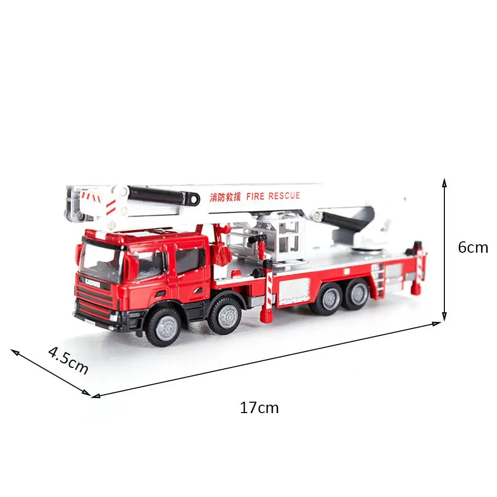 Сплав литья под давлением лестница Высокая пожарная машина 1:50 раздвижная лестница лифт моделирование телескоп 360 градусов вращения модель автомобиля