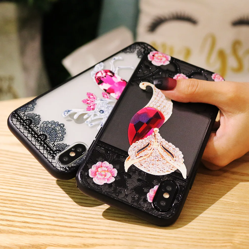 Case For Iphone 7 8 X Plus 6 6S Brand Luxury Girls Flower Cover 3D Plastic Ultra Thin Hard PC Protective Butterfly |