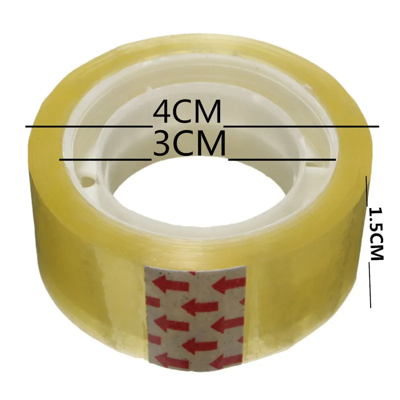 

4pc Width 15mm Clear Transparent packing tapes Sealing Sticky tape Rolls Home Office industry Packing Supplies OPP Adhesive