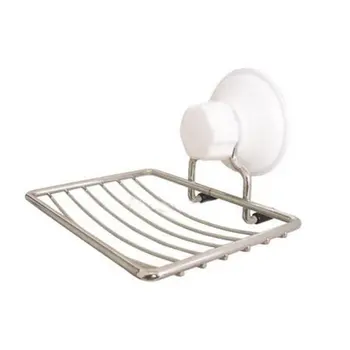 

Soap dish with Metal Suction Cup with Grid for Bath