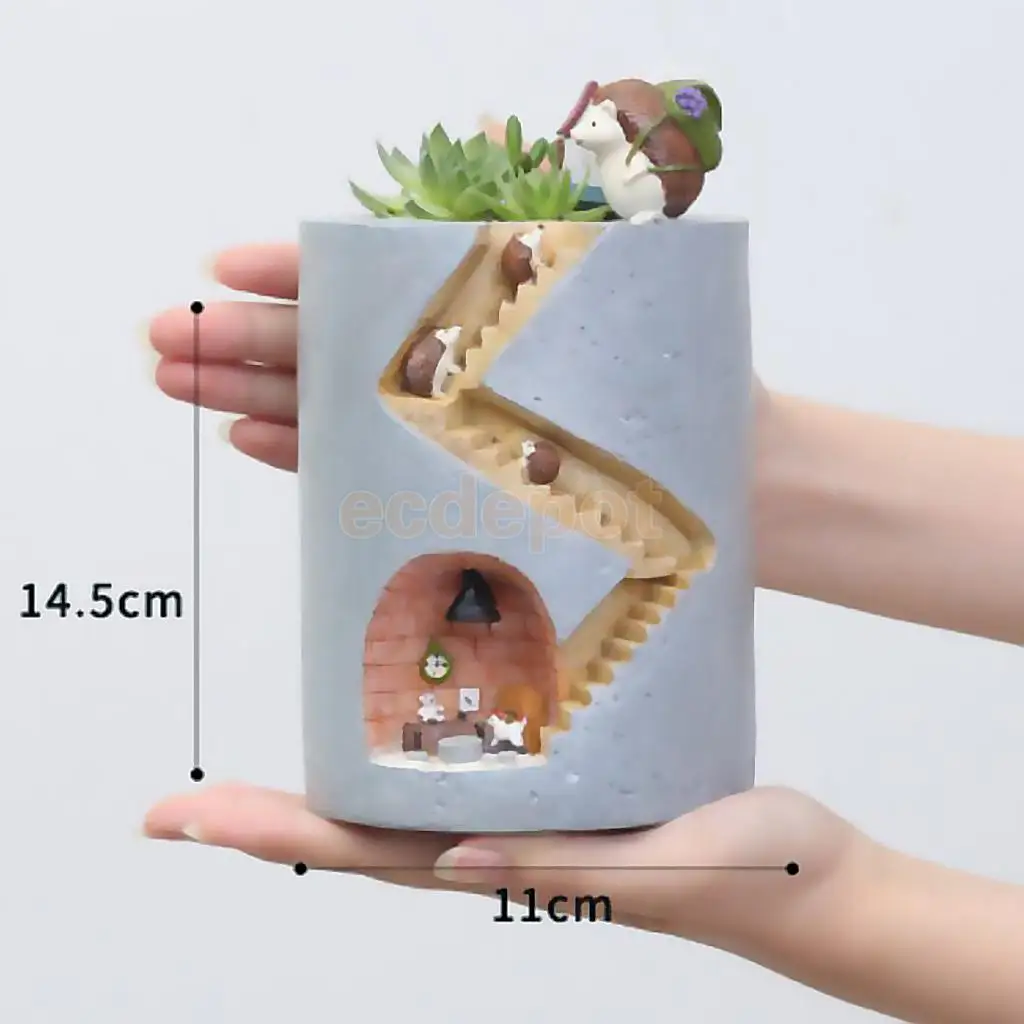 Creative Rural Garden resin flower pots plant Hedgehog Design Figure Decor