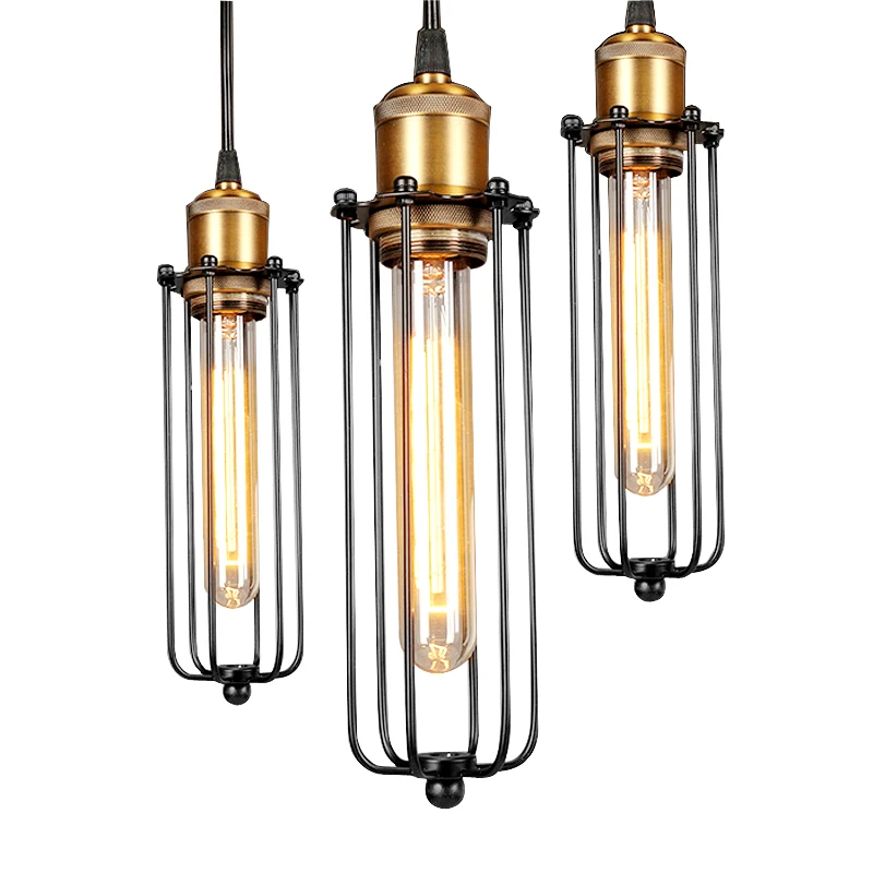 

Nordic Vintage Pendant Lights Iron Retro Pendant Lamp for Home Industrial Vintage Pendant Light Iron Cage Lampshade Loft Deco