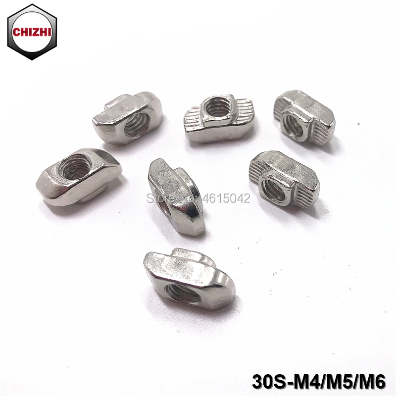 100 шт. M4/M5/M6 Т-образное гнездо 8mm T гайка молотковая ходового винта для Алюминий