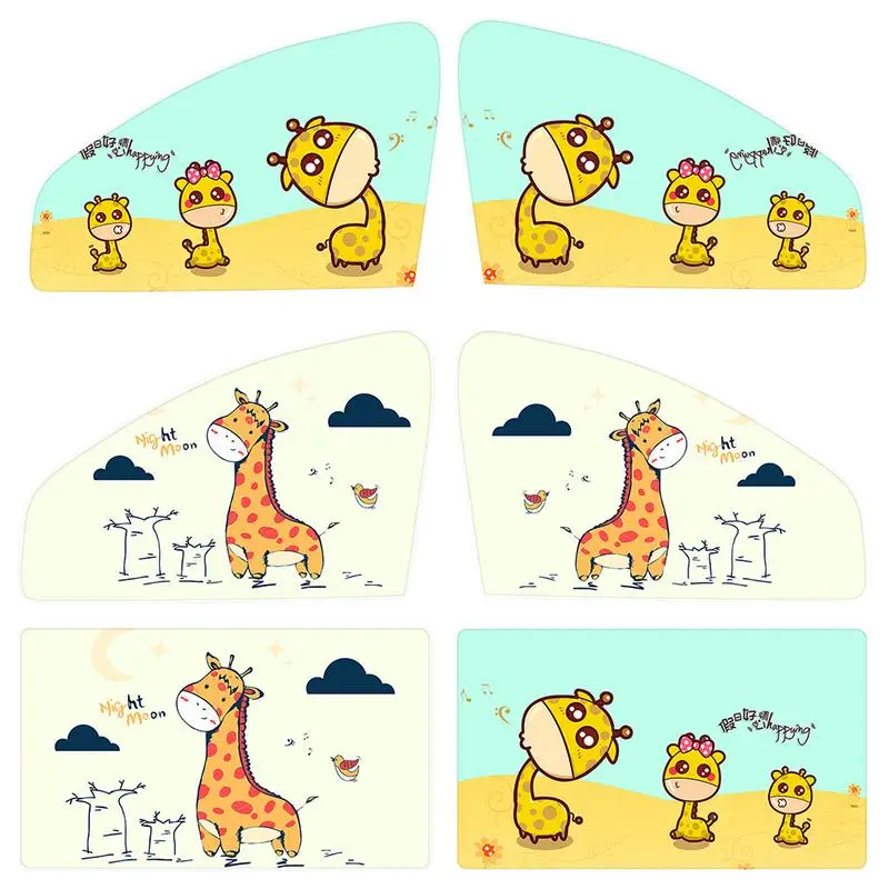 Hearts Pattern 2 Pcs Auto Foldable Front Rear Side Window Sunshade Mesh