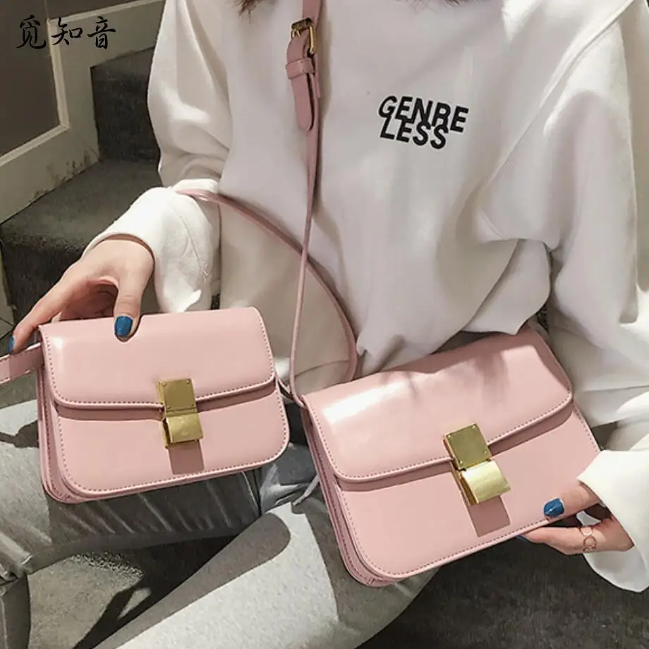 

Luxury Brand Square Bag Fashion New High Quality Pu Leather Women's Designer Handbag Casual Lock Shoulder Messenger Bags