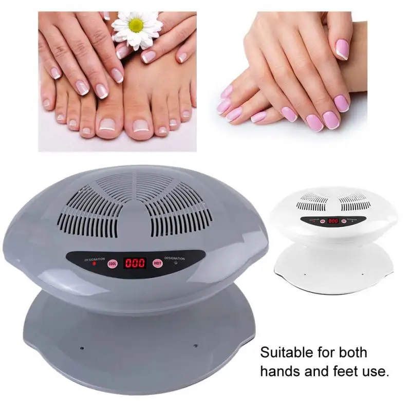 

New Nail Dryer Fan Warm & Cool Wind UV Gel Polish Varnish Drying Manicure Blower For Both Hands and Toes Nail Manicure Tool