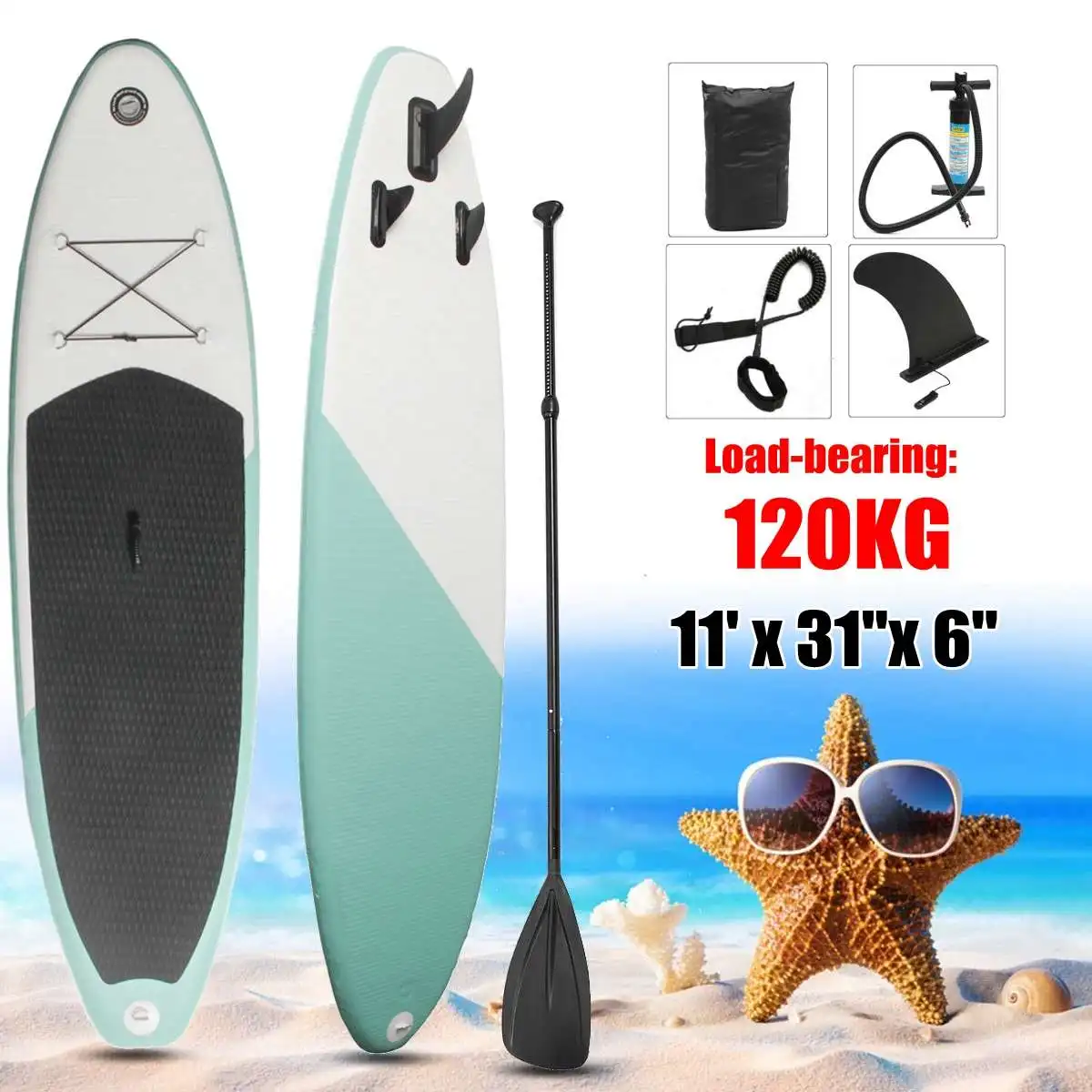

300cmx76cmx10cm SUP surf surfboard Aufblasbare Stand Up water sport Paddle Board Surfbrett + Paddle + Pumpe + Rucksack