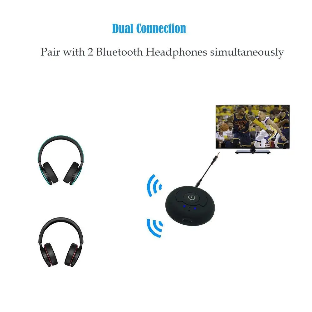 Портативный ТВ Bluetooth 4,0 A2dp аудио srereo передатчик RCA/3,5 мм Поддержка сопряжения две гарнитуры одновременно для ТВ ПК CD Pla