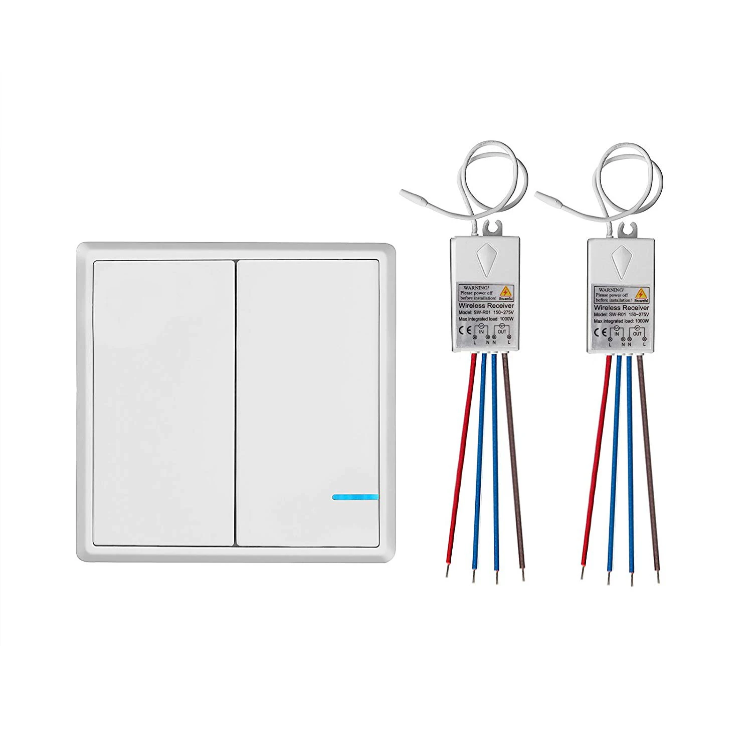 

2pcs Wireless Light Switch With Receiver Kit Outdoor RF Remote Lamp Bulb IP54 Waterproof