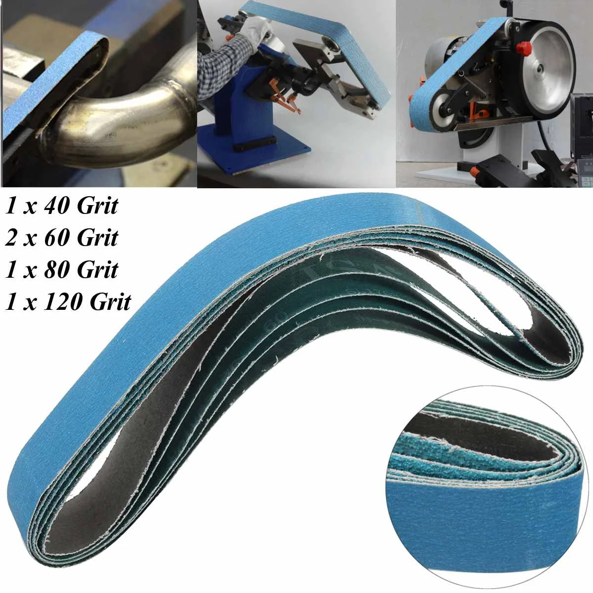

5Pcs 914x50mm Sanding Belts Tools Metal Frinding Polishing Griding Bands 40-120 Grit Electric Sander Replacement Abrasive Tools