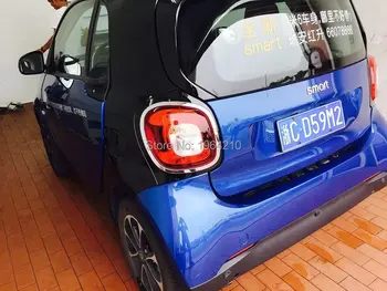 

ABS Chrome Exterior Rear Lamp Light Taillight Cover Trims Molding Garnish Stickers For Benz Smart Fortwo Forfour 453 2015-2018