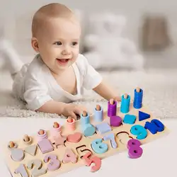Форма цифровой логарифмическая доска деревянный игра-головоломка умственного развития игрушка для ребенка младенческой