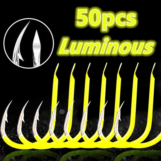 50pcs Luminous Fishing Hooks Fishhooks Fishing Accessories