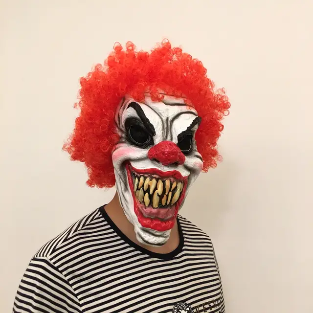Funny Orange Bucktooth Clown Scary Clown Mask Faroot Deluxe