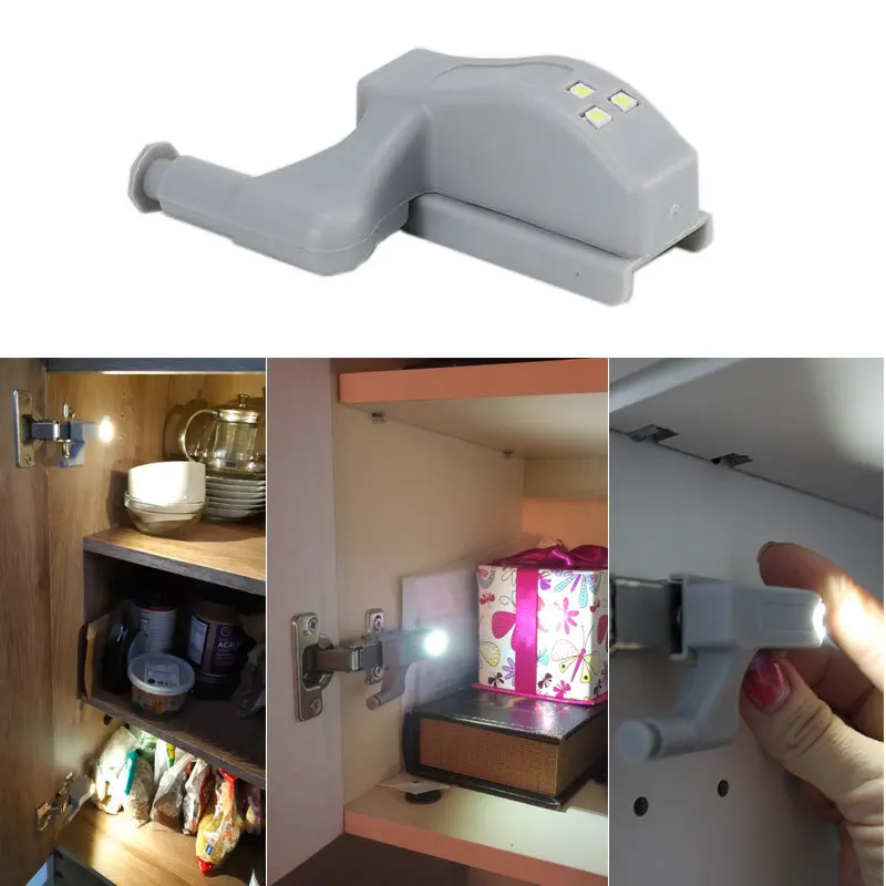 Универсальный шарнирный свет светодиодный датчик шкаф свет шкаф внутренние петли лампа домашняя кухня спальня шкаф ночной свет
