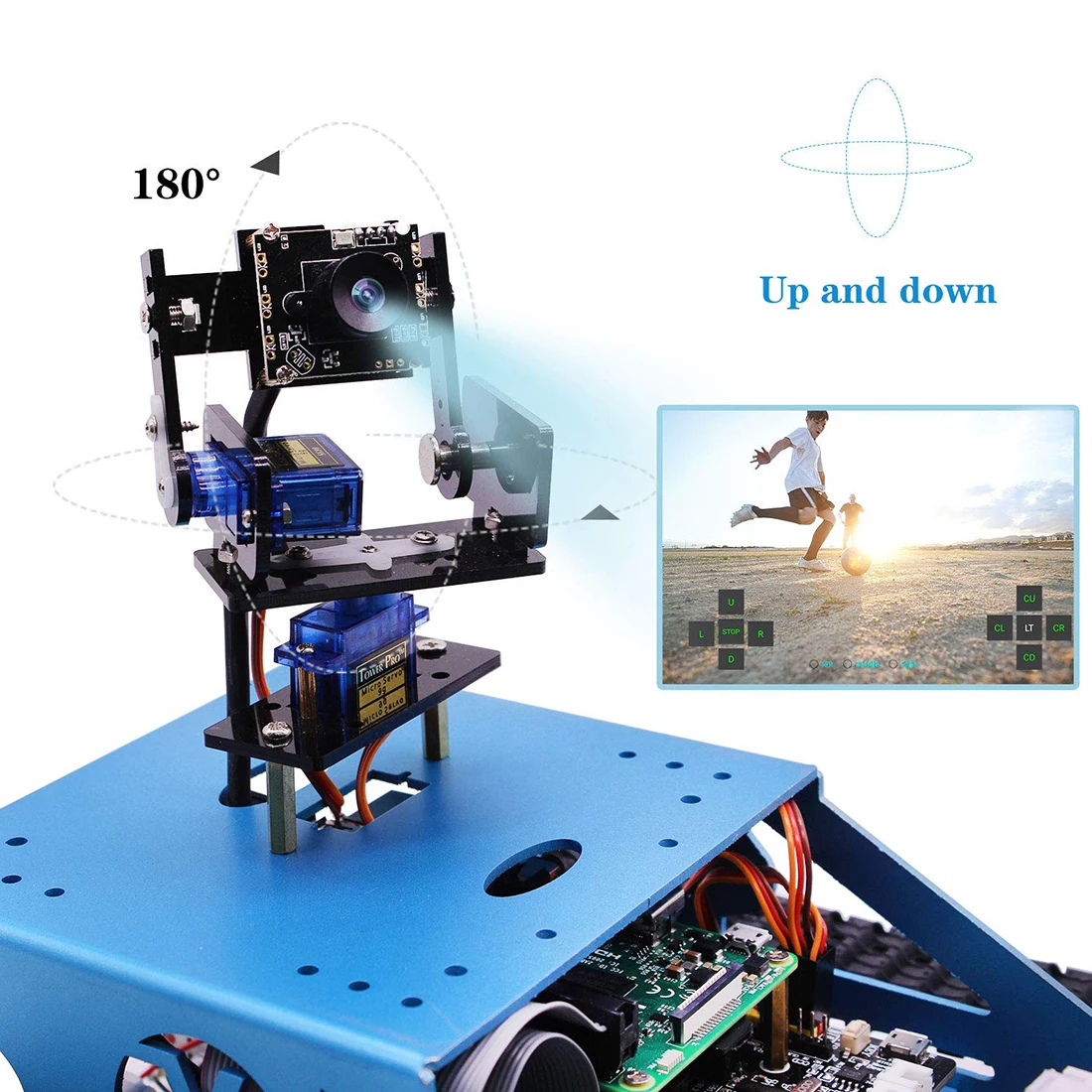 DIY Robot for Raspberry Pi Tank Smart Robotic WiFi Wireless Video Programe Electronic Toy  Kids Adults Compatible for RPI 3B/3B+