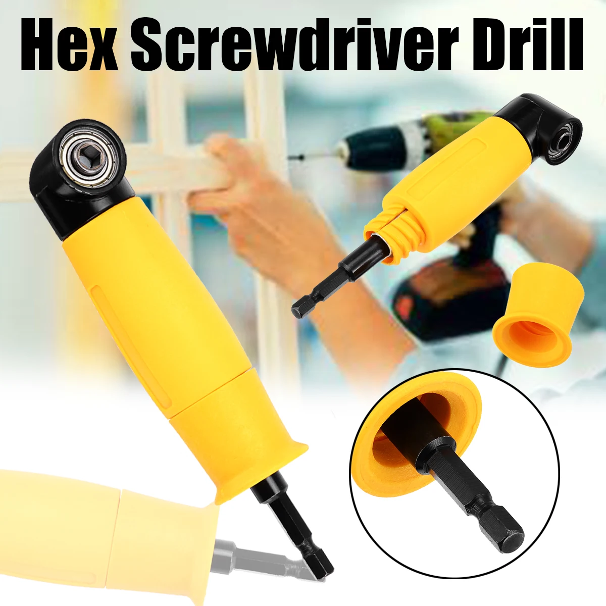 Right Angle Impact Driver Screwdriver Drill Bit Extension For