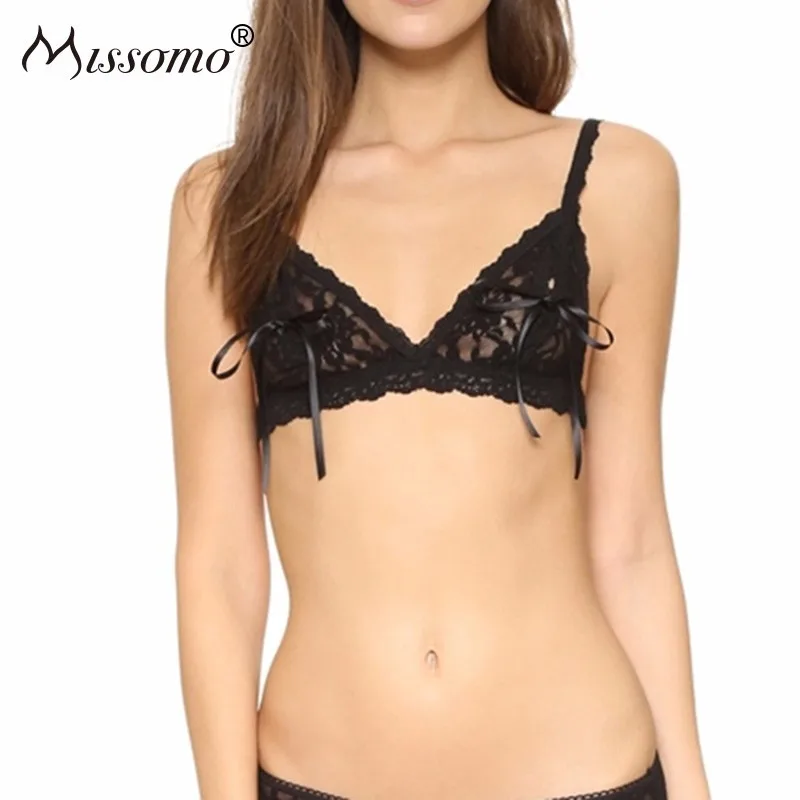 

Missomo Lace Bras For Women Backless Sexy VS BH Bralet Silk Modis Push Up Bralette Sheer Plus Size Floral Cup Brassiere Lingerie