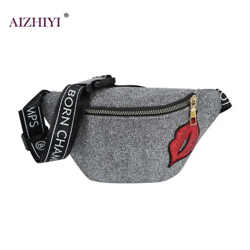 

2019 New Bags for Women Pack Waist Bag Women Red Lip Belt Bag Luxury Brand Leather Chest Handbag Black New Fashion High Quality