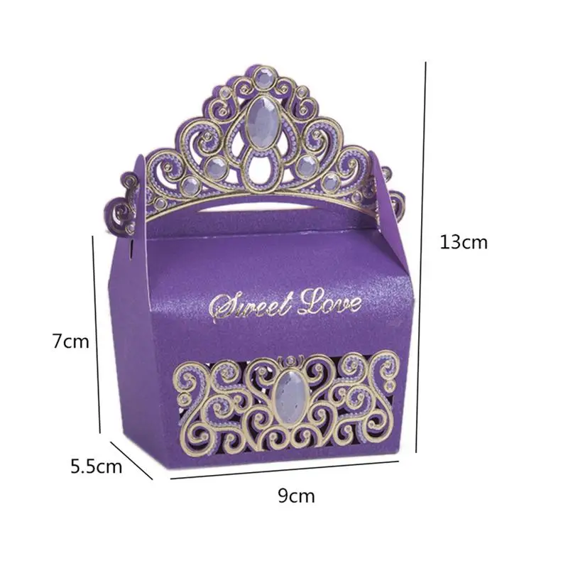 10 шт./компл. Европейский в форме короны коробки конфет для свадебной церемонии DIY Свадьба Вечерние Baby Shower сувениры и подарки коробка для гостей