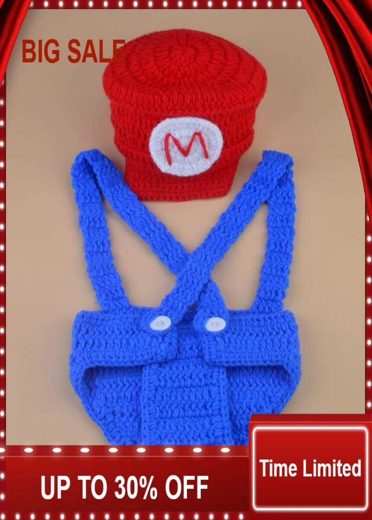 

New Infant Baby GIRLS crochet Photography Props Knitted Newborn Soft Costume Set Hat Beanie 1set