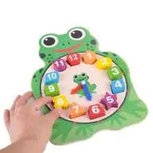 Дети мультфильм Сова Лягушка цифровые часы деревянные игрушки-паззлы часы животных головоломка обучающая игрушка для детей мальчиков и девочек обучающий