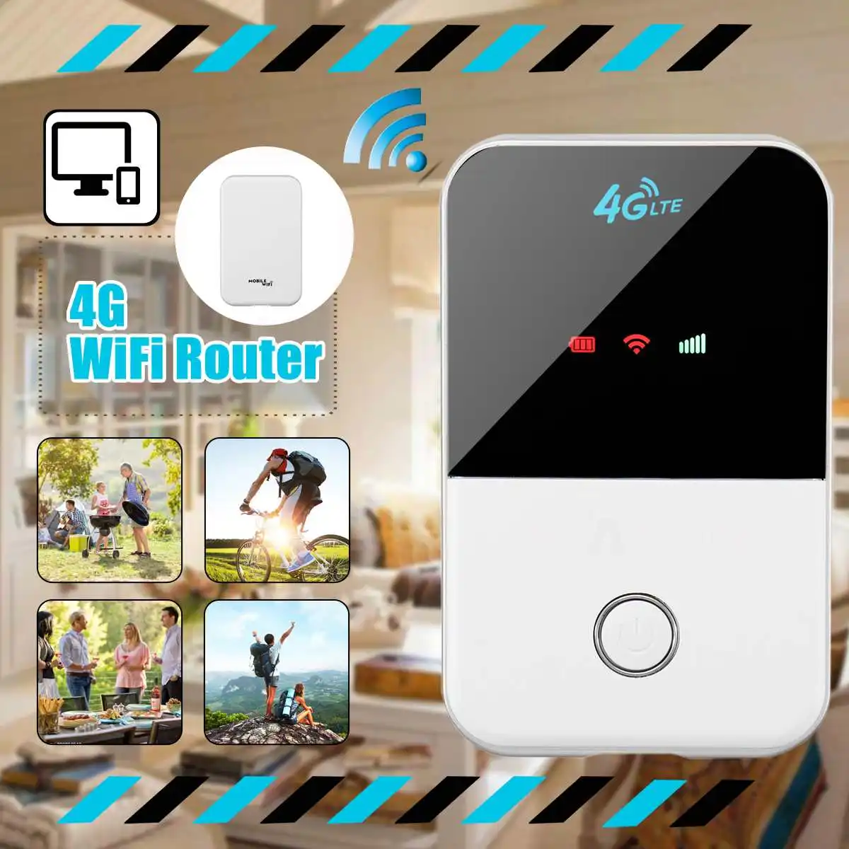 

LEORY MF825 4G LTE mi-fi Router Portable 150Mbps Modem Hotspot Car WiFi Router 4G Router Internet Support Up To 10 users Wife