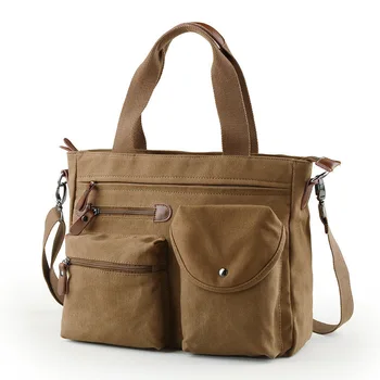 

New Fashion Mens Handbags Canvas Men Shoulder Bag Crossbody Vintage Large Capacity Laptop Bags Bag For Men Tote Bag