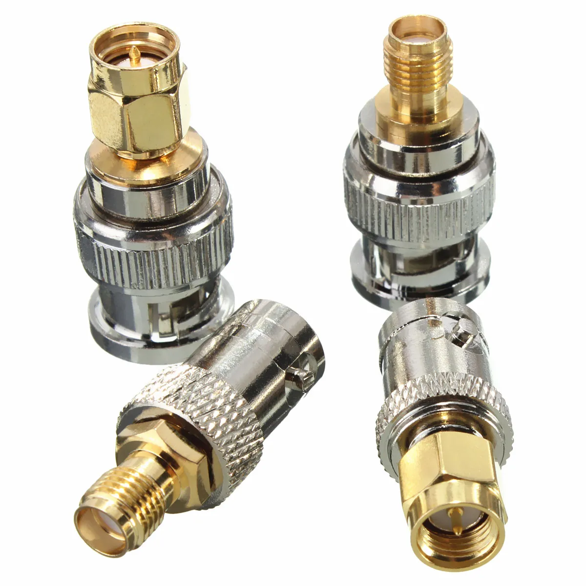 

4pcs BNC To SMA Connectors Type Male Female RF Connector Adapter Test Converter Kit Set