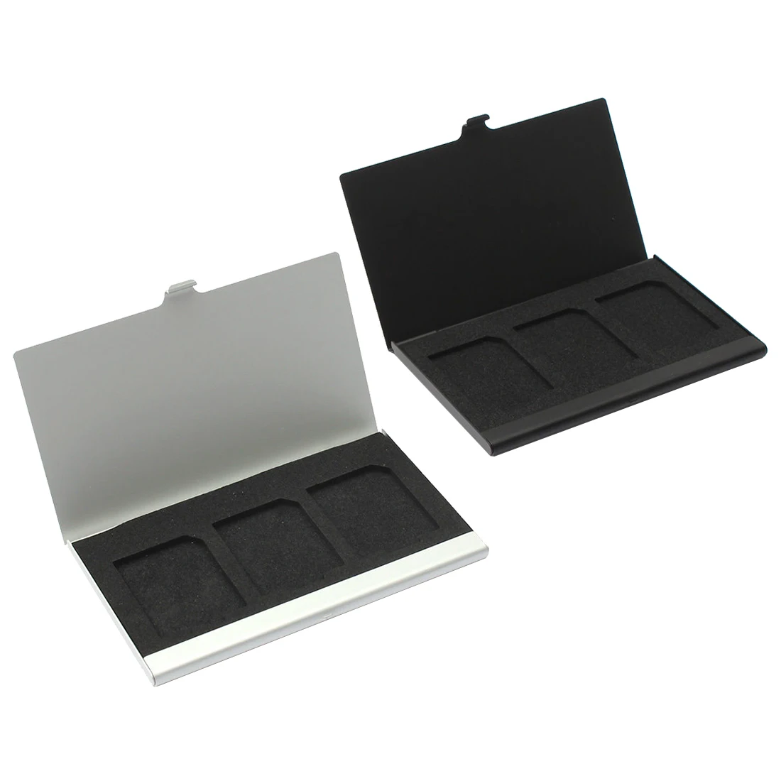 Black Micro SD Card Box Storage Box Case Durable SIM Card Case TF Card Holder SIM Card Holder Aluminium Memory Card for Memory