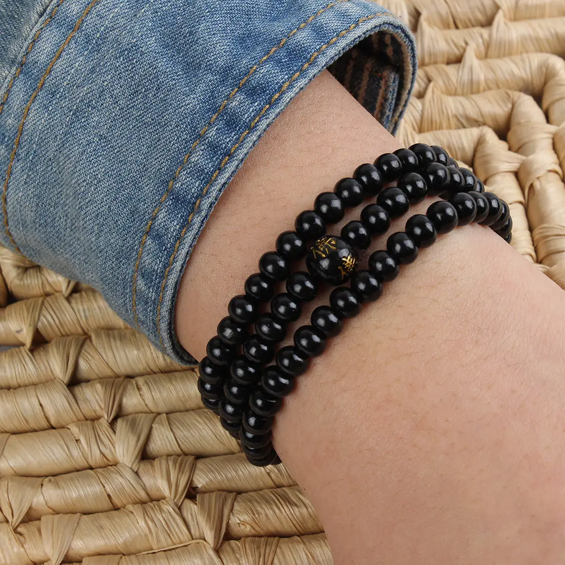 

Black Sandalwood Bracelet Chakas MONK Handmade DIY Meditation Bless Cheaply Hot natural Unisex Wrist cuff fengshui pray Buddhism