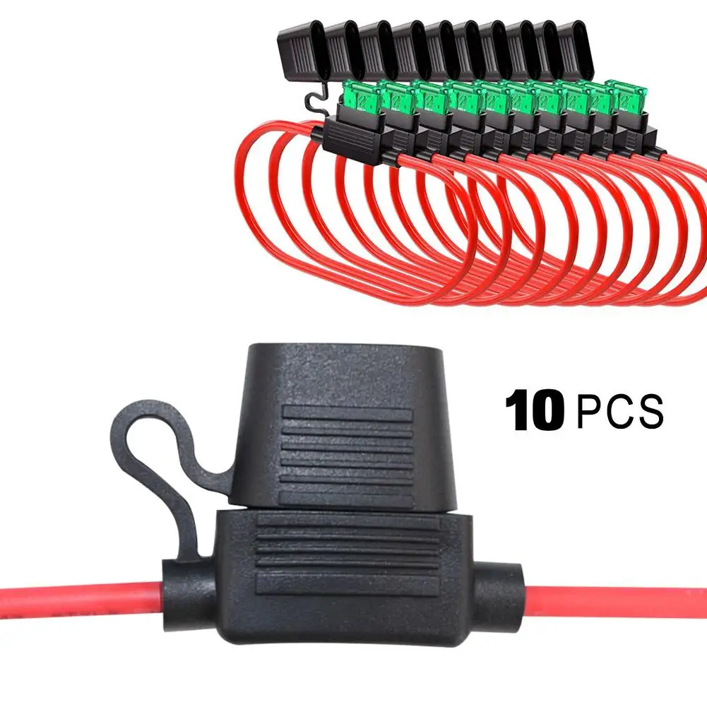 

10PCS In-line Car Add-a-Circuit TAP Adapter Car Insurance Seat 12AWG Strip Line Fuse Box Holder Circuit Insurance