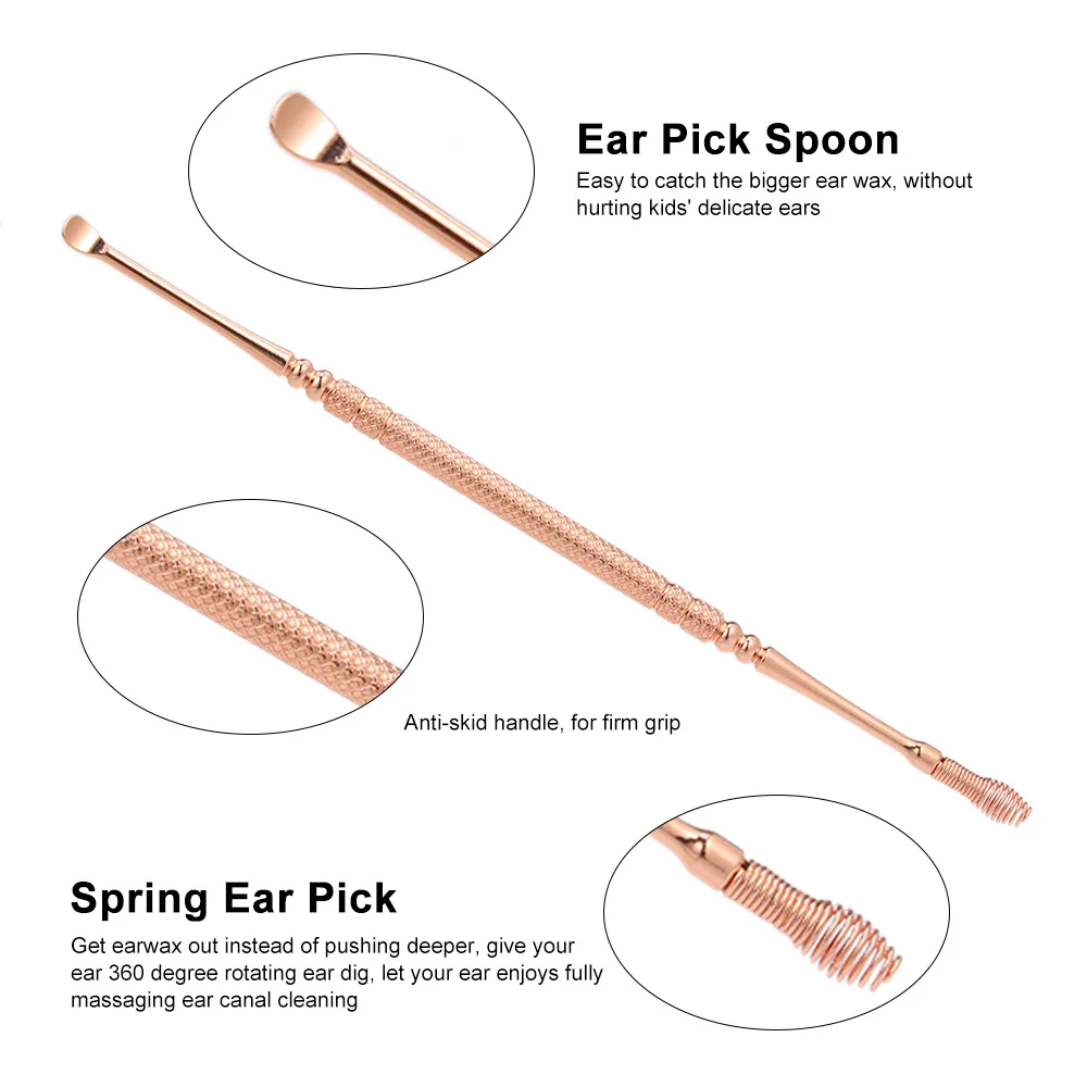 3 шт., очиститель ушей, ушной воск, пинцет для чистки ушей, светодиодный фонарик из нержавеющей стали, набор инструментов для удаления ушей для детей и взрослых