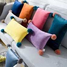 OHEART Velvet Soft Pillow cover Cushion Cover Decorative Throws Pillow Luxury Square Pillowcase Balls Without Stuffing novelty rome colosseum pattern square shape pillowcase without pillow inner