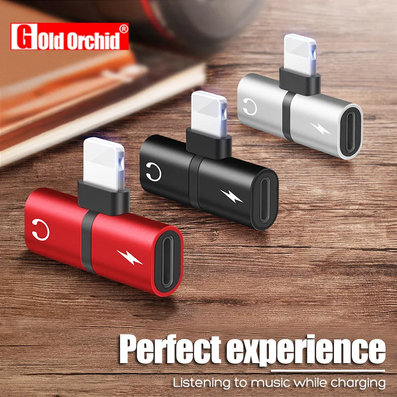 

2 In 1 Dual Ports Headphone Adapter Phone Case mini USB For iPhone X XR XS Max 6 7 8 Plus Charger Audio Splitter Accessories