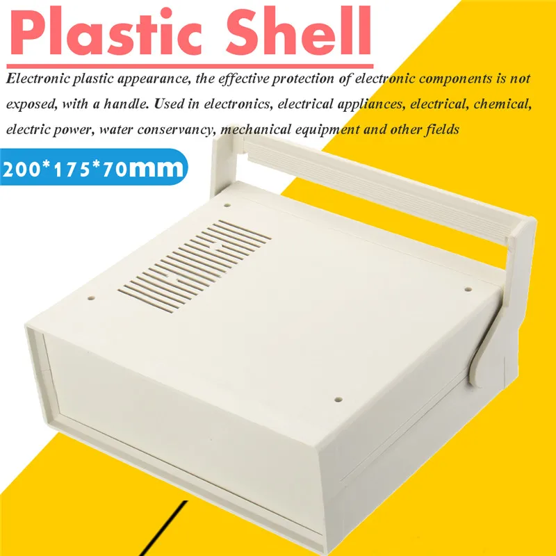 

200x175x70mm White Terminal Block Instrument Circuit Shell Box Storage Box Plastic Waterproof Enclosure Electronics Project Case