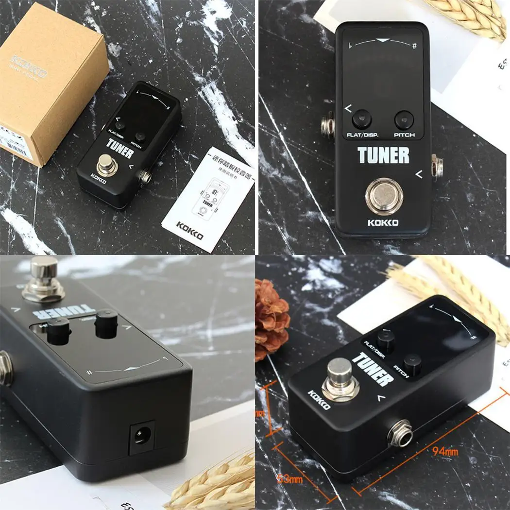 KOKKO TUNER Electric Guitar Pedal Tuner Square For Bass +-1cent Tuners Guitar DC adapter Violin LED Ukelele KOKKO TUNER Electric Guitar Pedal Tuner Square For Bass +-1cent Tuners Guitar DC adapter Violin LED Ukelele