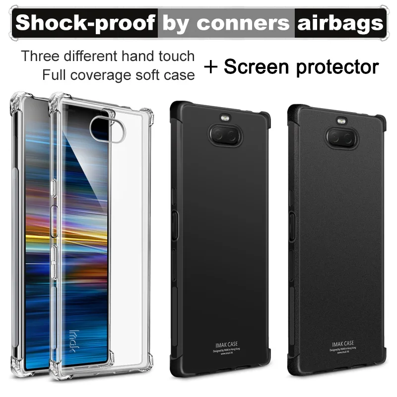 

Airbag version For Sony Xperia 10 10 Plus Case Screen Protector IMAK Soft TPU silicone shell Back Cover Silicon phone cases