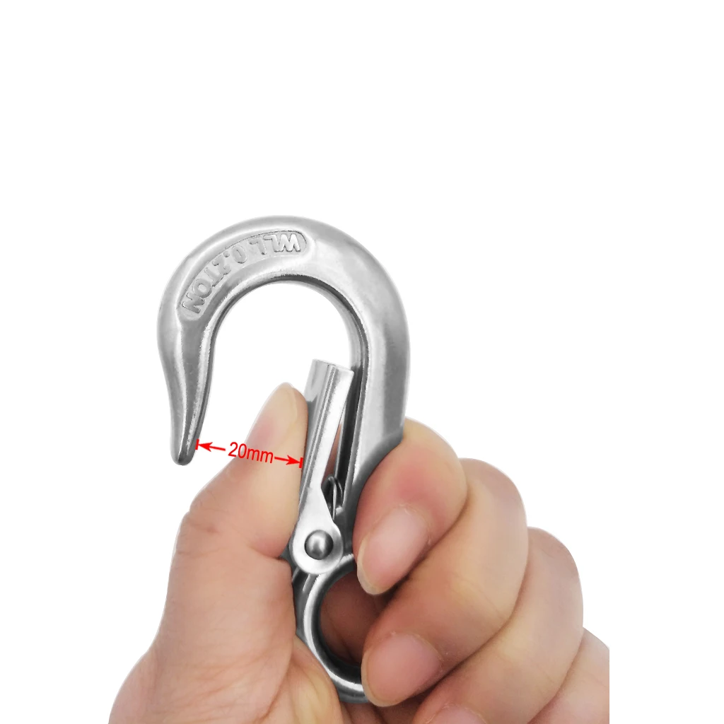 

Stainless Steel 0.2T Eye Hook with Clevis Safety Latch for Winch Cable UTV/ATV