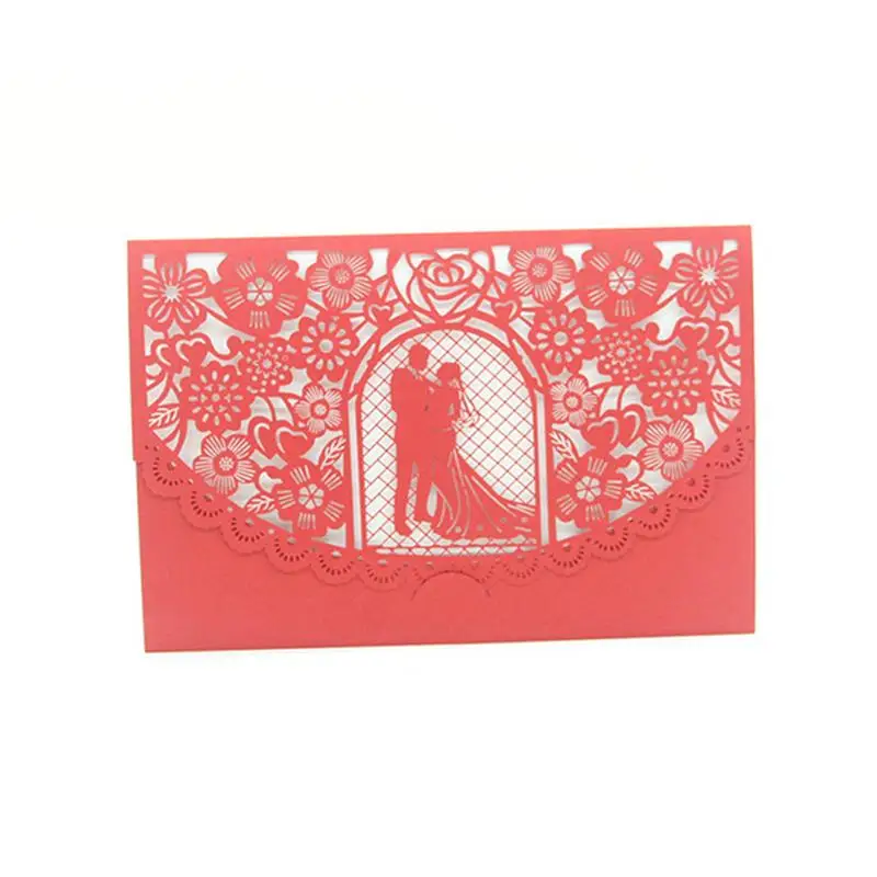  10PCS/Pack Style Hollow Bride and Groom Wedding Invitation Card European Style Innovative Personali - 32960659896