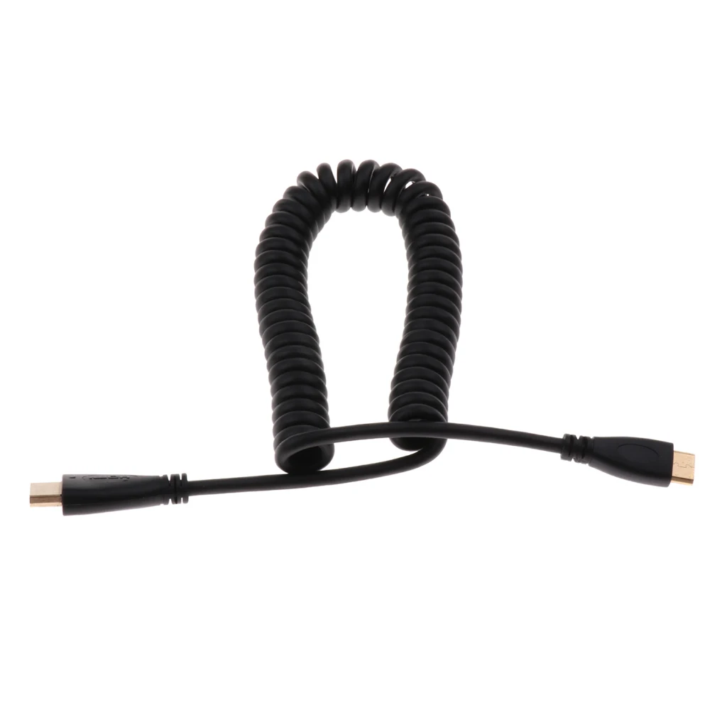 MagiDeal 1080P HDMI к Mini Спиральный растягивающийся пружинный кабель для SLR