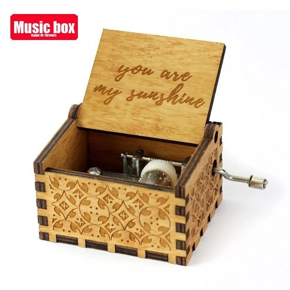 

Wooden Carving Hand Crafted You Are My Sunshine Music Box Christmas Baby Birthday Happy Gift Moon River Theme La Vie En Rose